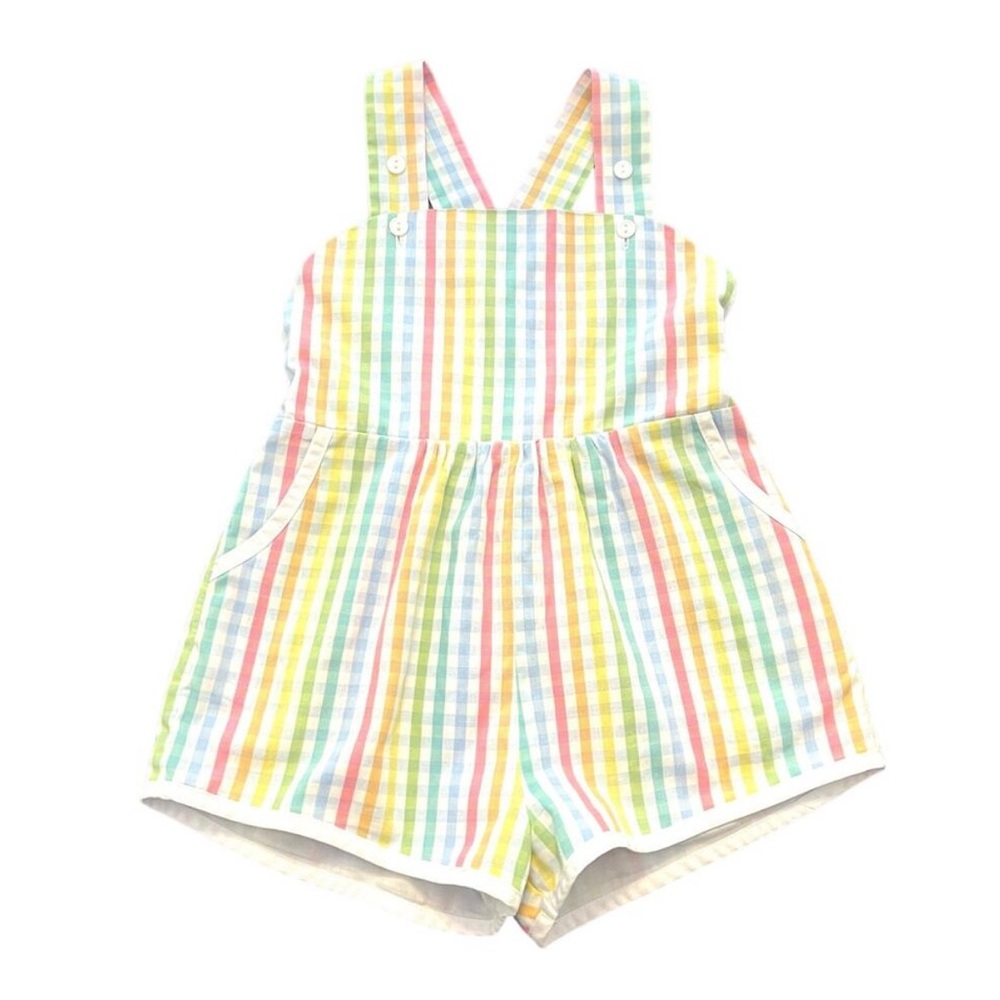 THE BEAUFORT BONNET COMPANY MULTI-COLOR GINGHAM ROMPER